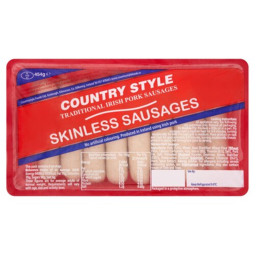 Countrystyle Traditional Irish Pork Skinless Sausages 16 Pack (450 g)