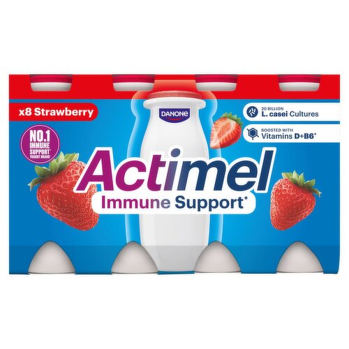 Danone Actimel Strawberry Yogurt Drink 8 Pack (100 g)