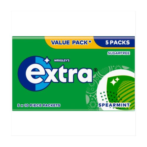 Wrigley's Extra Spearmint Chewing Gum 5 Pack Value Pack (14 g)