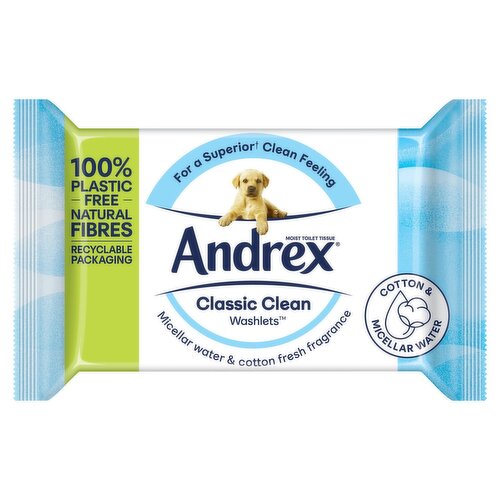 Andrex Toilet Tissue Washlets Classic Clean (36 Sheets)