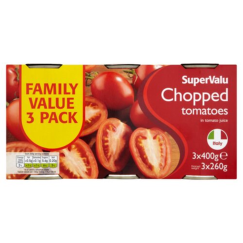 SuperValu  Chopped Tomatos 3 Pack (400 g)