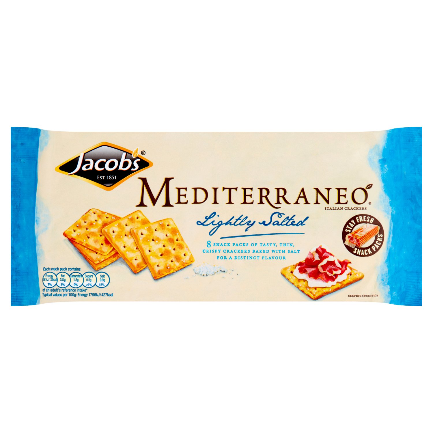 Jacob's Mediterraneo Lightly Salted Crackers (250 g)