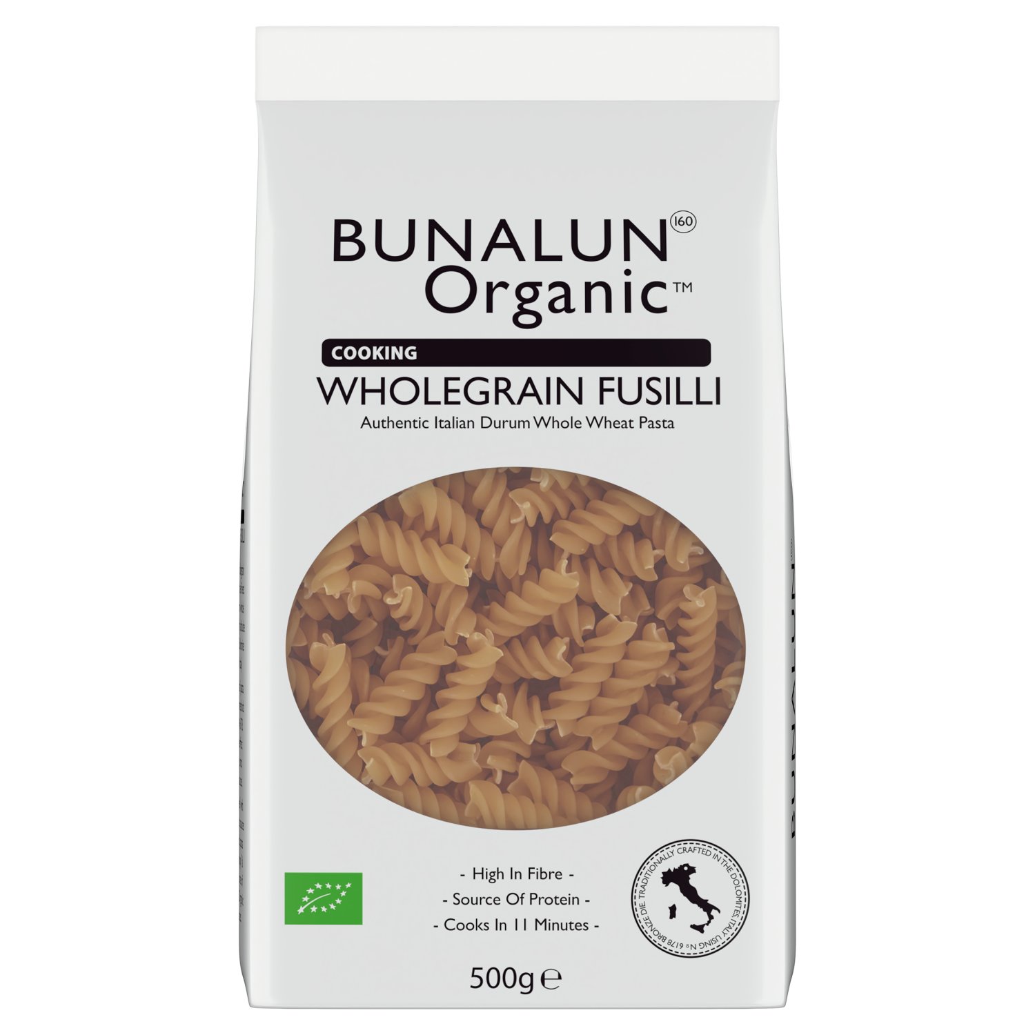 Bunalun Organic Wholegrain Fusili  (500 g)