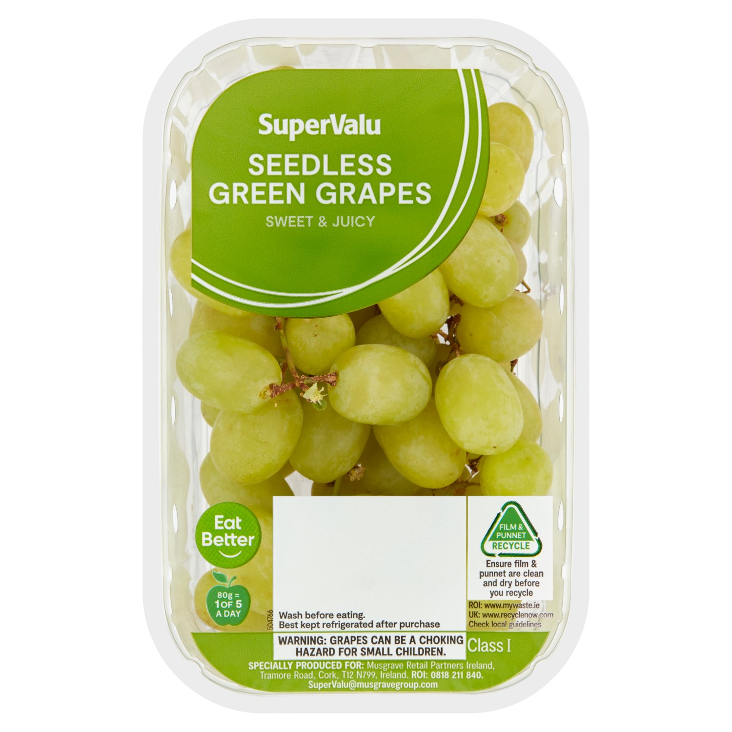 SuperValu Seedless White Grapes  (500 g)