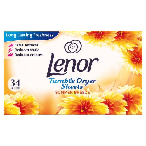 Lenor Summer Breeze Tumble Dryer Sheets 34 Pack (110 g) Storefront EN