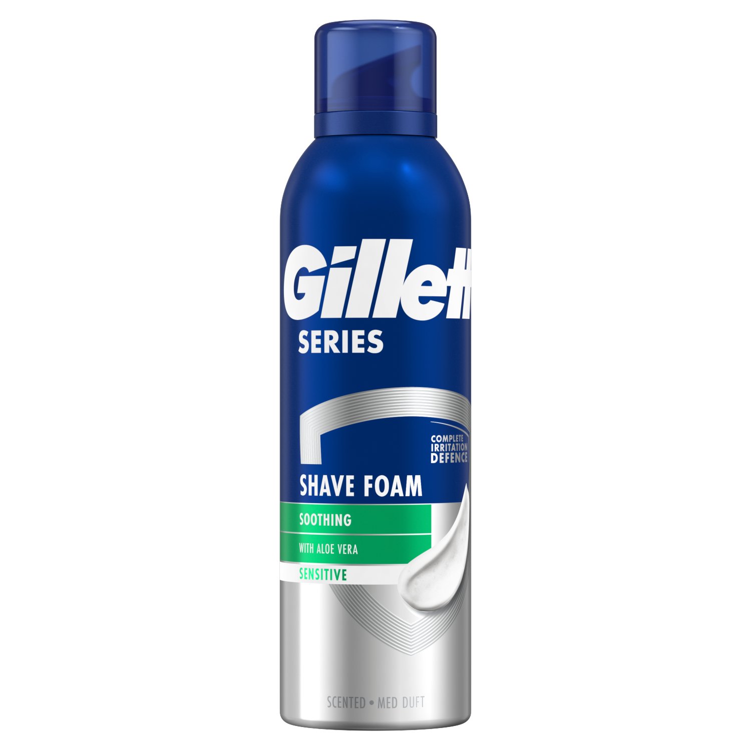 The Gillette Series Shave Foam for Sensitive Skins provides complete defence against shaving irritation, reducing cuts, redness, burning, stinging and tightness. The foam cools to soothe your skin with a refreshing action while you're shaving—and it's enriched with Aloe Vera. Its unique formula has extra lubricants for a smooth shave—in short: it's few tugs and pulls for a more comfortable shear. Show the world your best face with Gillette Series Shave Foam, made for men by the World’s No.1 Shave Gel & Foam brand.