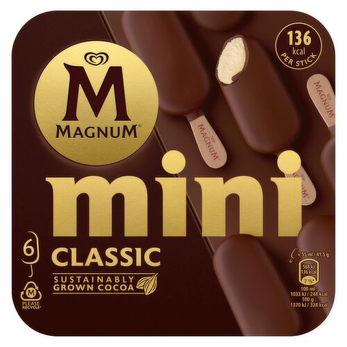 Magnum Mini Classic Ice Cream 6 Pack (55 ml)