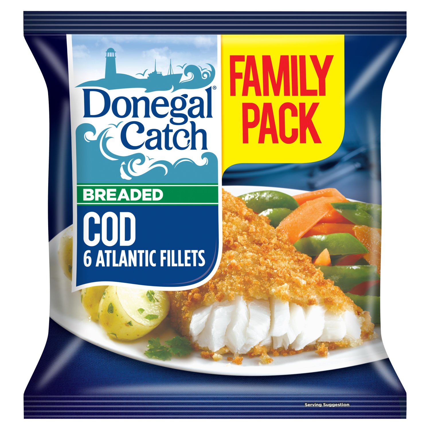 Cod is a mild flavoured fish with chunky flakes. Cod is high in protein.