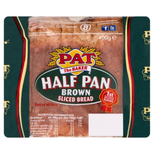 Pat The Baker Brown Sliced Half Pan (400 g)