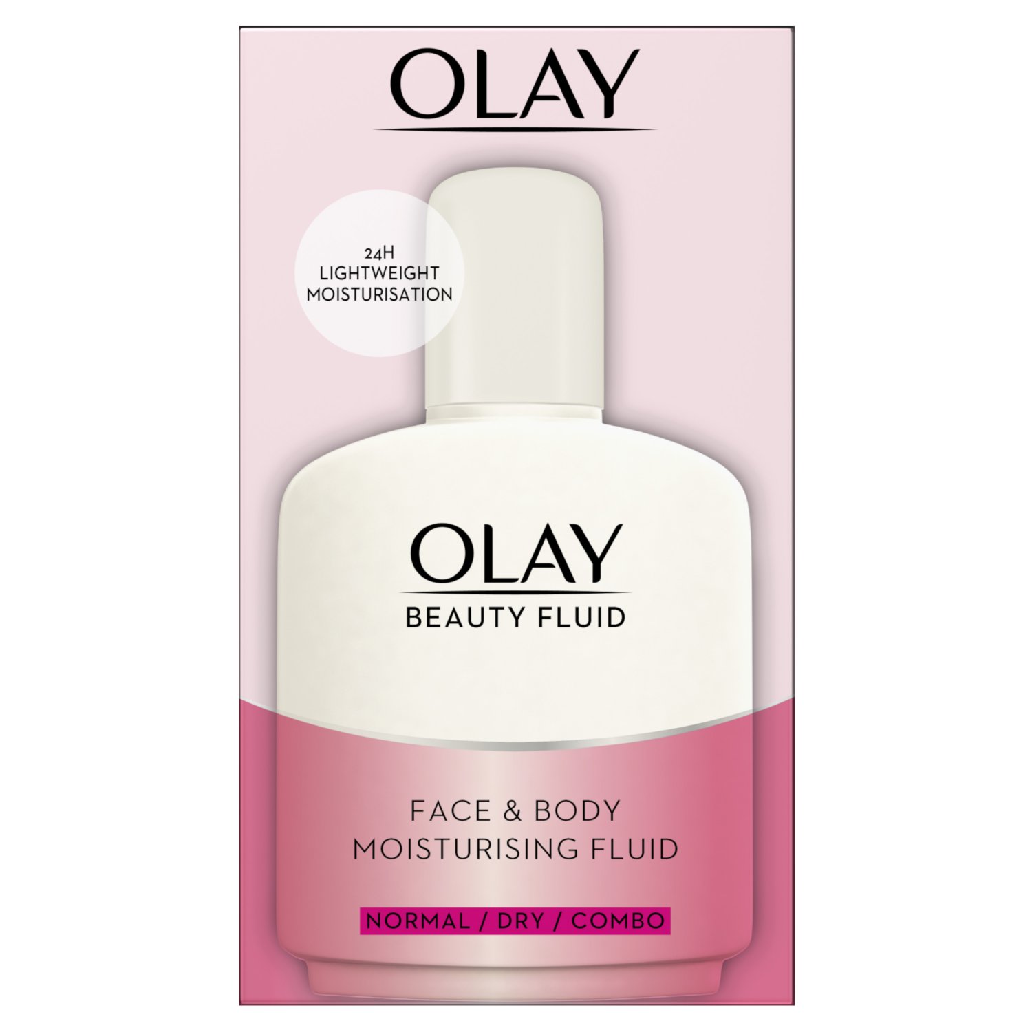 Enjoy 24 hours of daily hydration for soft and smooth skin with Olay Beauty Fluid. It's our iconic Beauty classic for younger-looking skin. Combining unique fluids with moisture-rich nutrients, it locks in natural moisture without leaving a film on the surface of your skin. It’s so good you can use it all over your face and body.