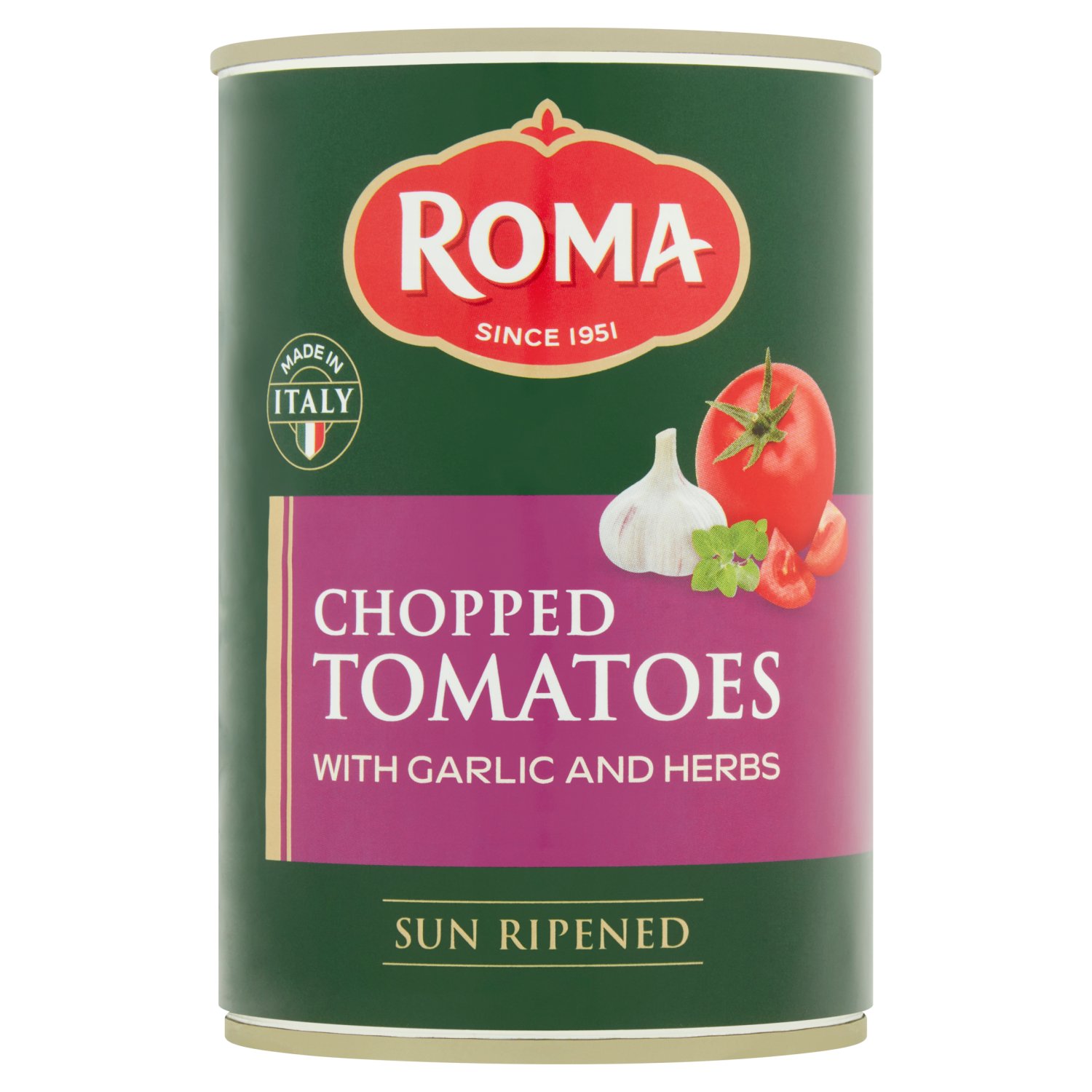 Roma Tomatoes Herbs & Garlic Chopped (400 g)