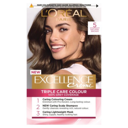 L'Oreal Excellence Creme Gloss Natural Brown Hair Colour (197 g ...