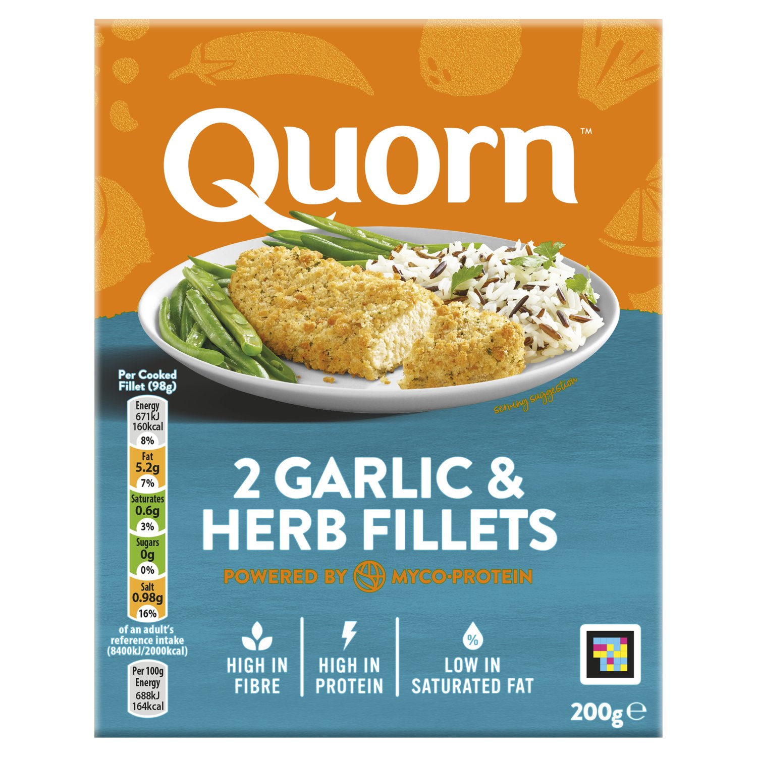 Quorn Garlic and Herb Fillets 2 Pack (200 g)