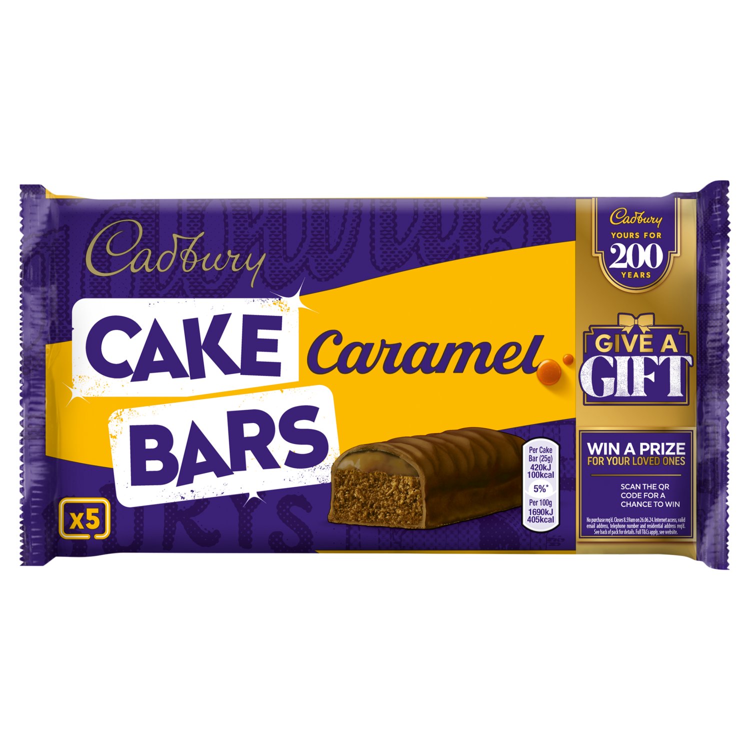 Cadbury Caramel Cake Bars 5 Pack (166 g)