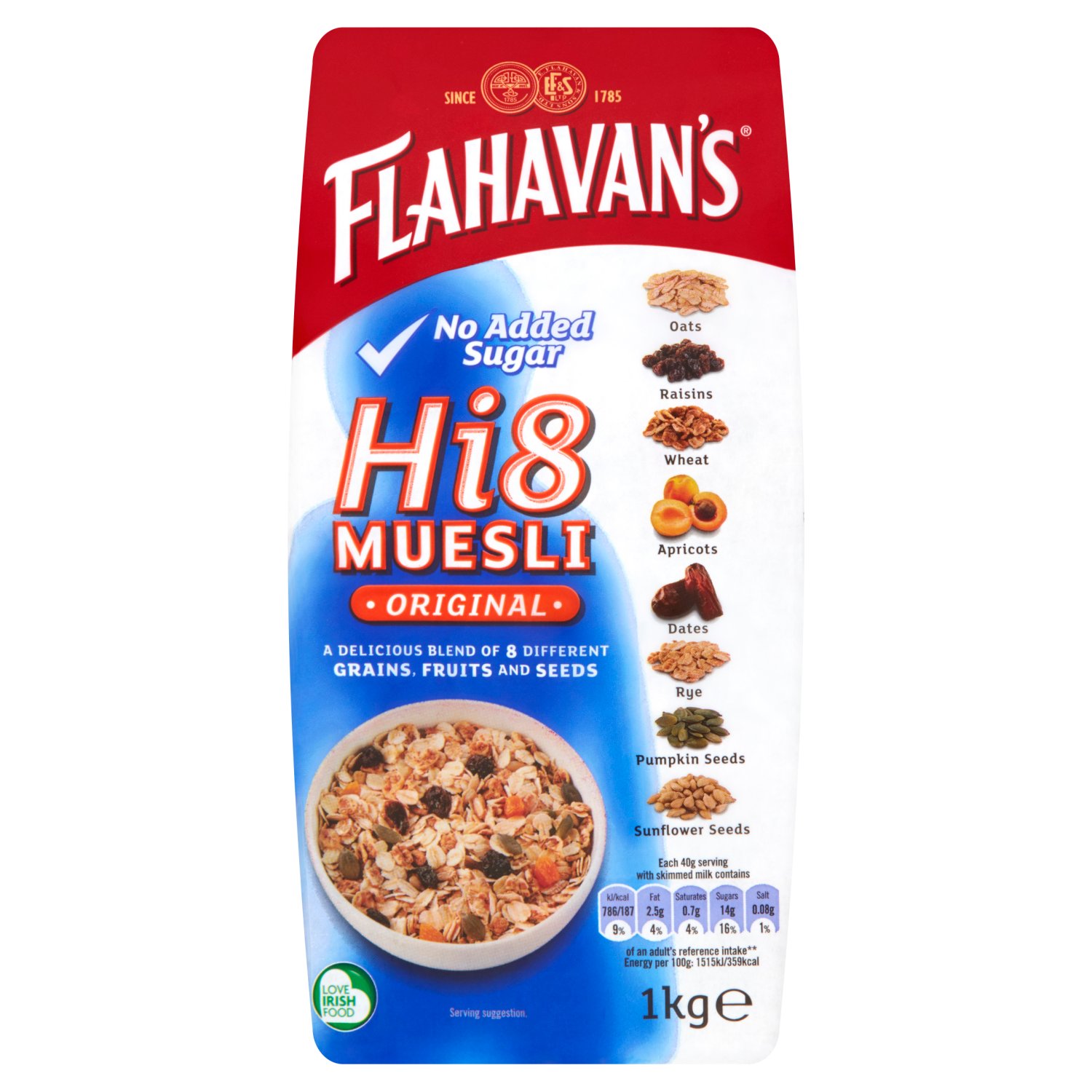 Flahavan's Hi 8 No Added Sugar Muesli (1 kg)