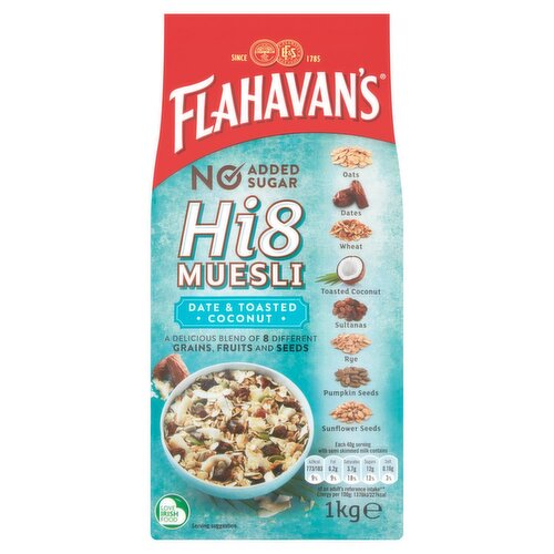 Flahavan's Hi8 No Added Sugar Date & Coconut Muesli (1 kg)