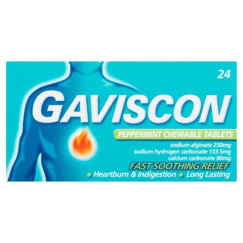 Gaviscon Peppermint Chewable Tablets (24 Piece)