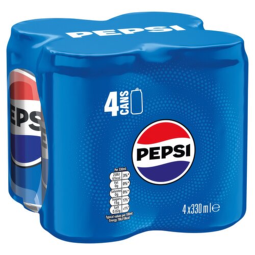 Pepsi Regular Cans 4 Pack (330 ml)