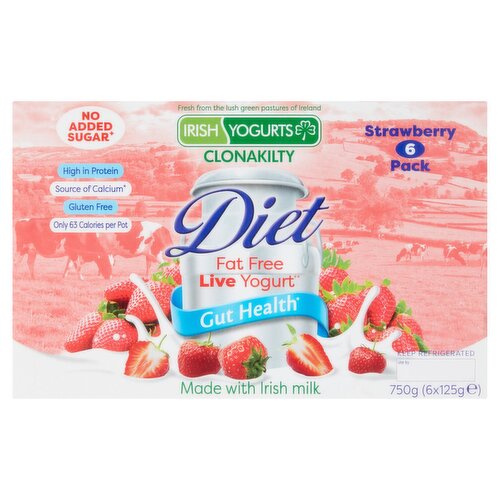 Irish Yogurts Diet Live Strawberry Yogurt 6 Pack (125 g)