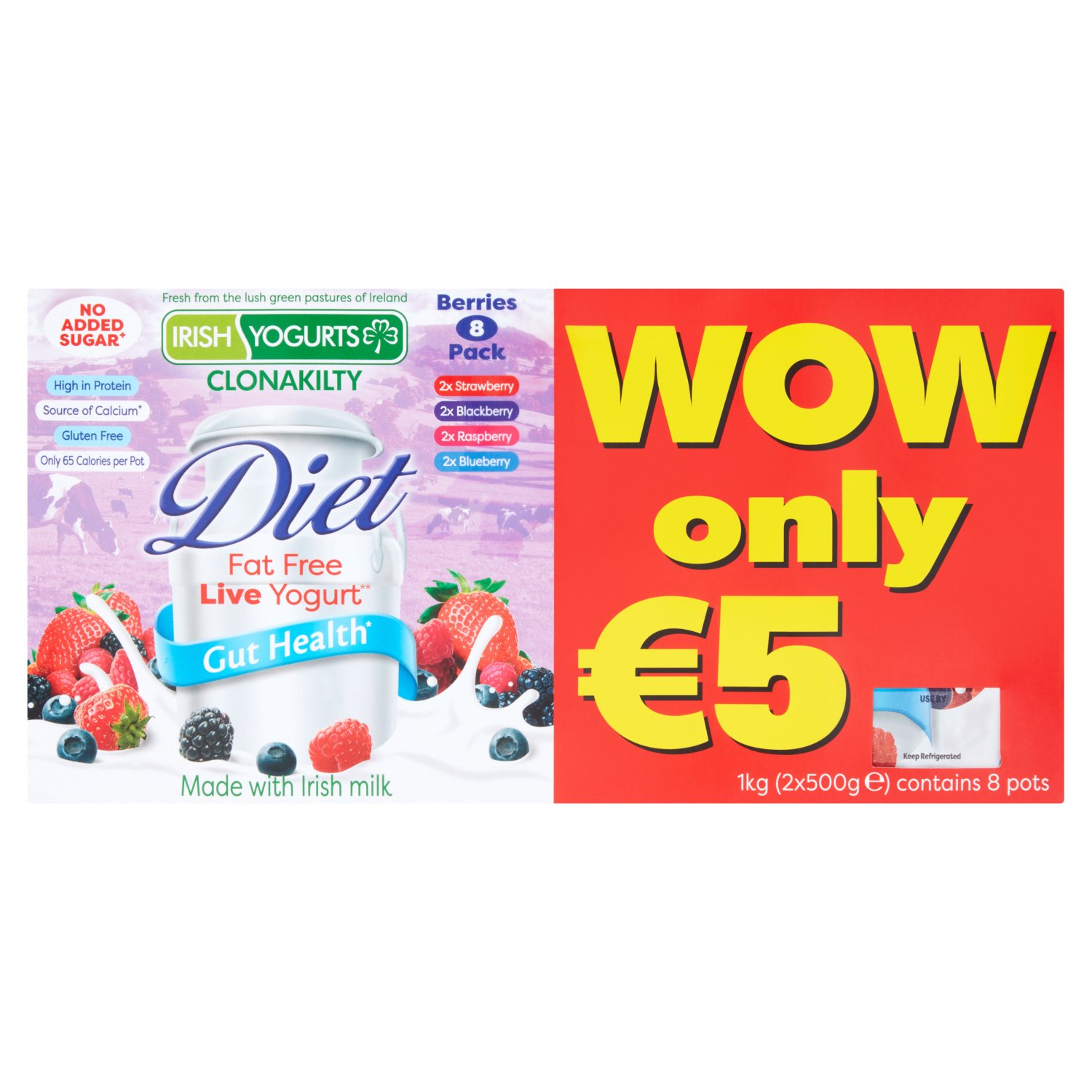 Irish Yogurts Diet Berries Yogurt Variety 8 Pack (125 g)