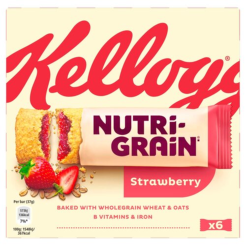 Kellogg's Strawberry NutriGrain Bars 6 Pack (37 g) Storefront EN