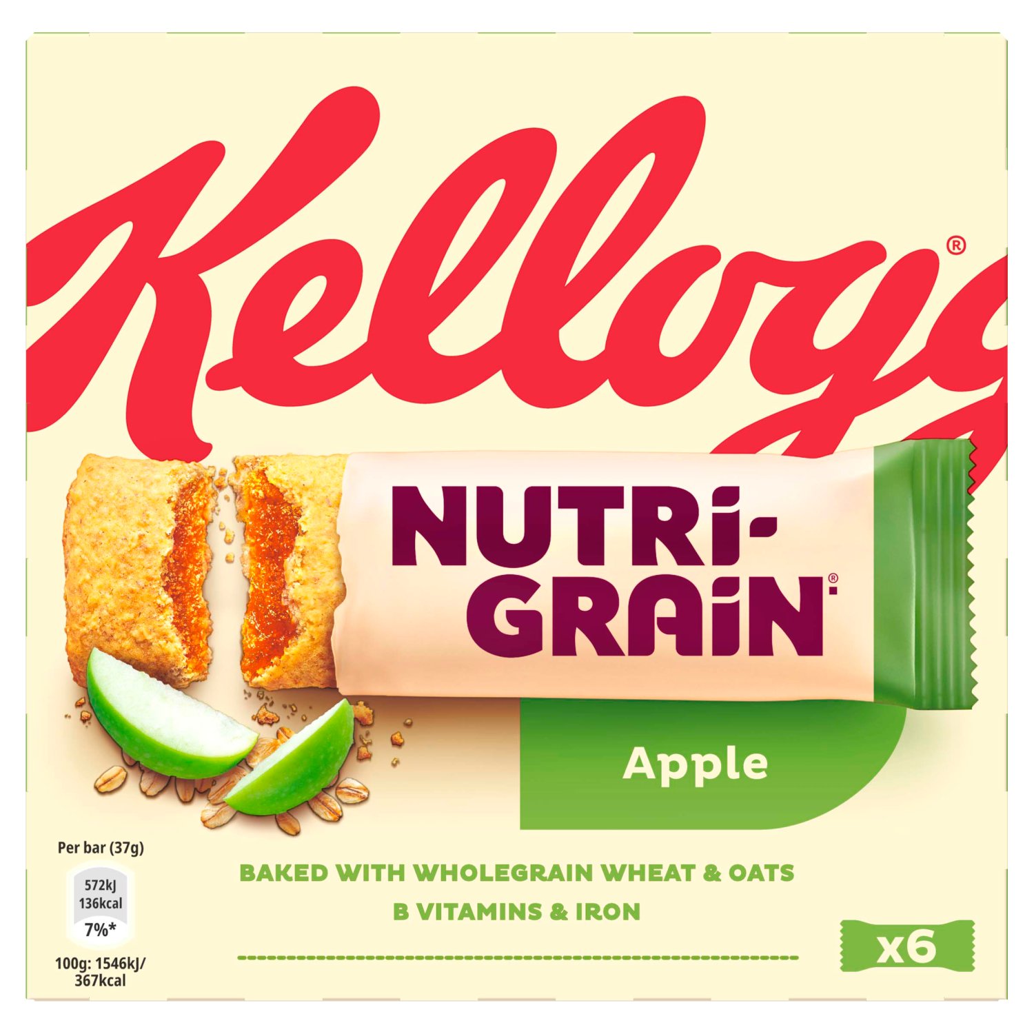 Kellogg's Apple Nutri-Grain Bars 6 Pack (37 g)