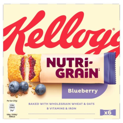 Kellogg's Blueberry NutriGrain Bars 6 Pack (37 g) Storefront EN