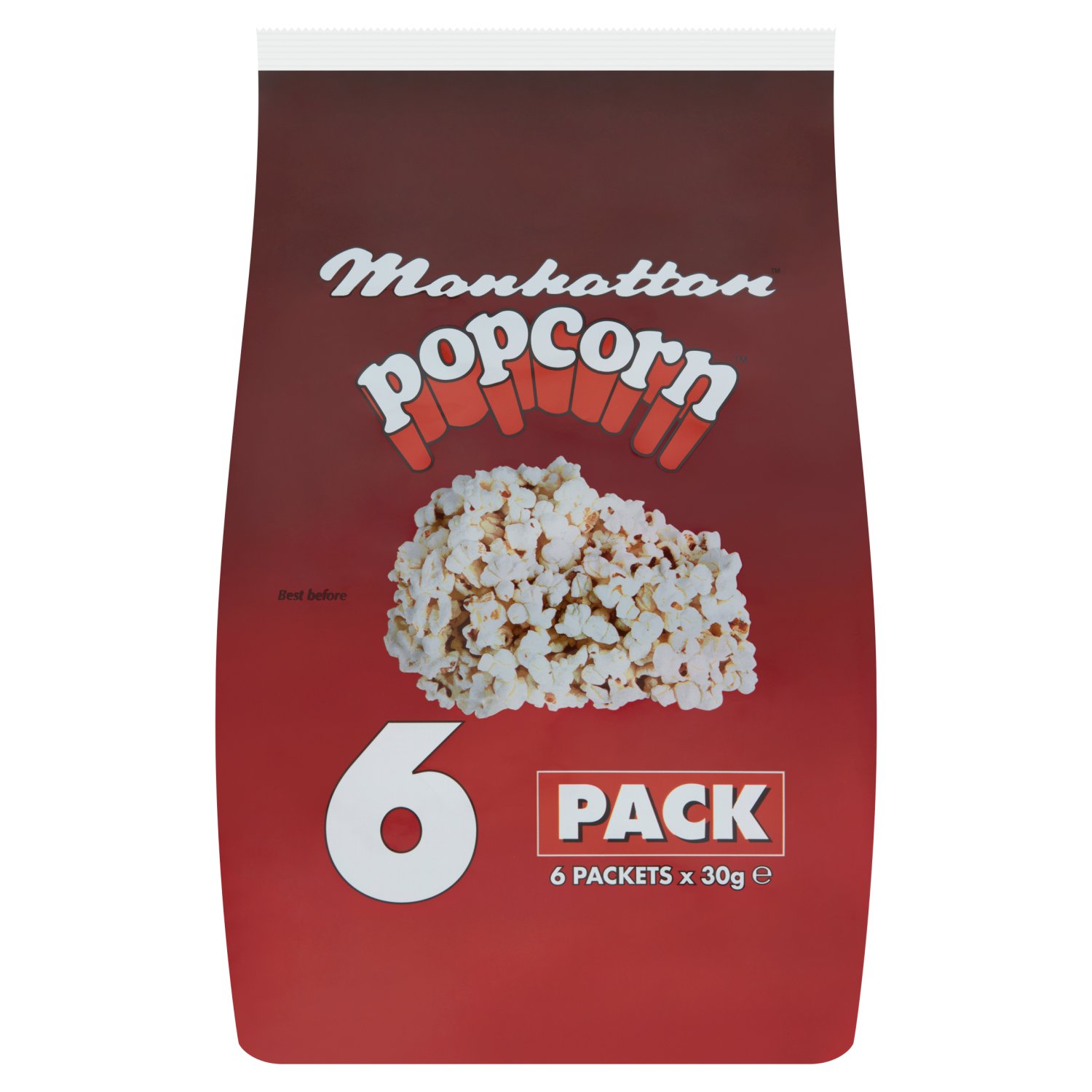 Manhattan Salted Popcorn Bags 6 Pack (180 g)