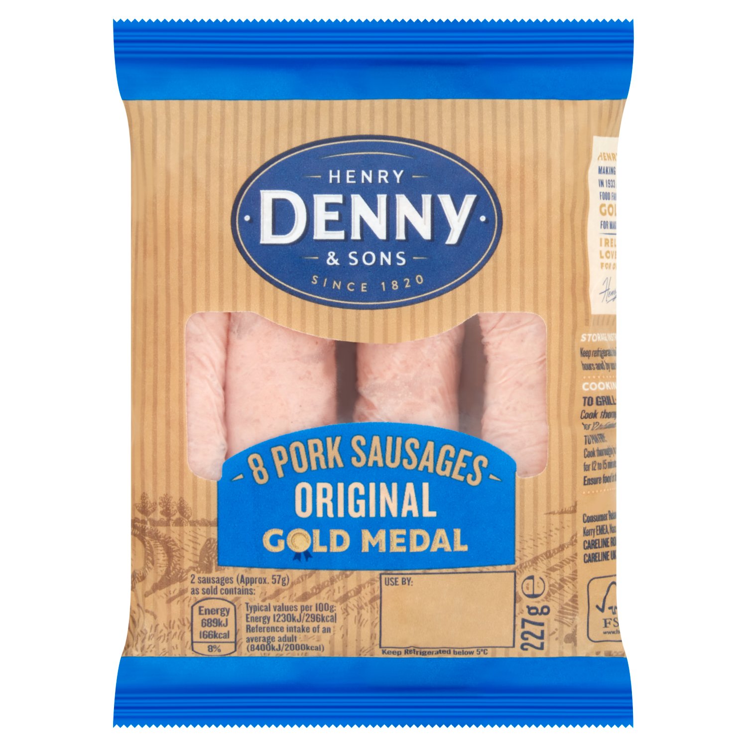 Denny Gold Medal 8 Sausages (227 g)
