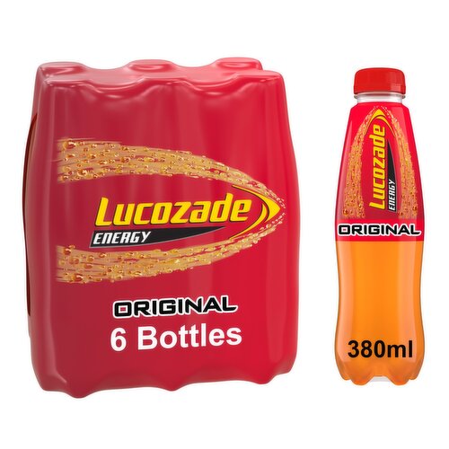 Lucozade Energy Original Bottle 6 Pack (380 ml)