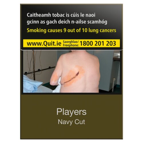 Player's Navy Cut cigarettes, medium, 20 pack.