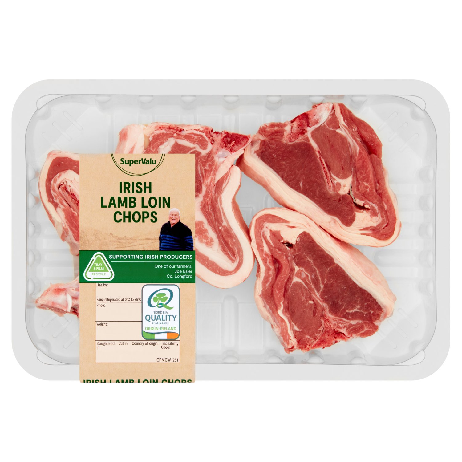 SuperValu Fresh Irish Lamb Loin Chops 4 Pack (1 kg)