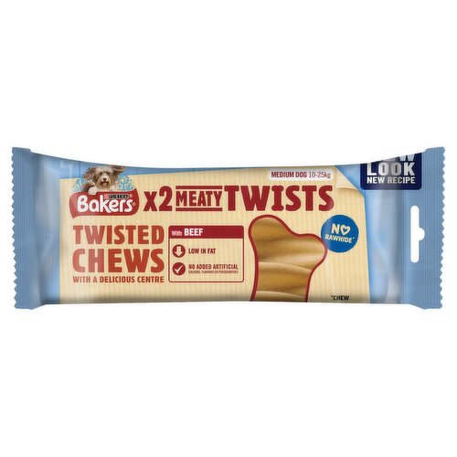 Bakers Meaty Twists Beef Dog Chews 2 Pack (180 g)