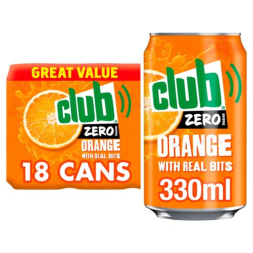 Club Zero Orange Can 18 Pack (330 ml)