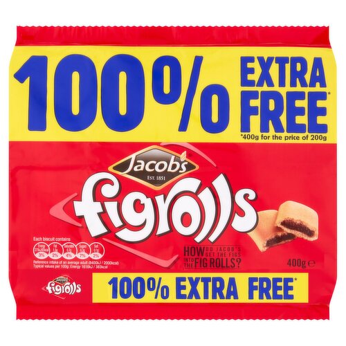 Jacob's Fig Rolls 100% Extra Free Pack (200 g)