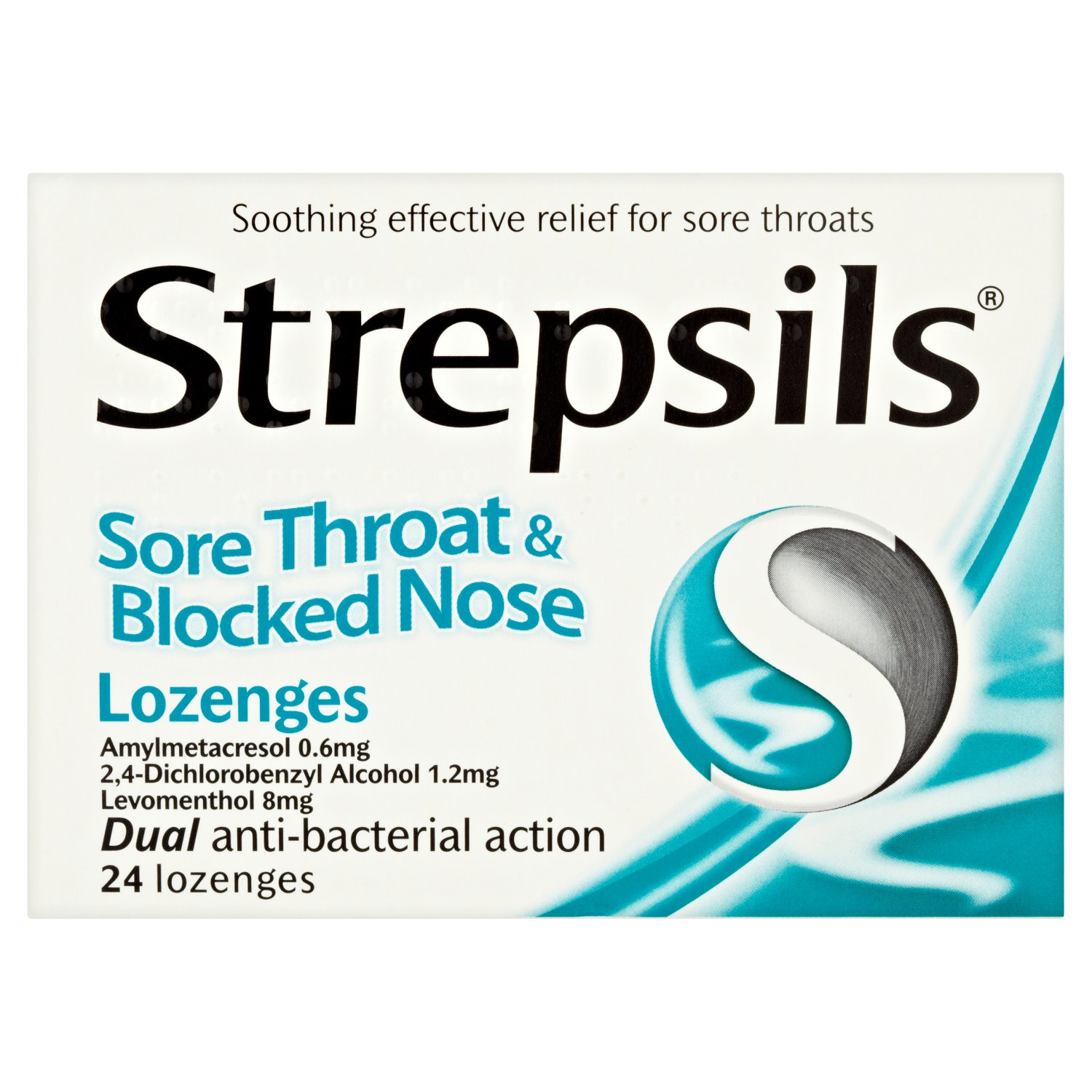 Strepsils Sore Throat and Blocked Nose Lozenges (24 Piece)