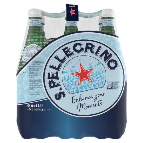 San Pellegrino Sparkling Natural Water Bottle 6 Pack (1 L)