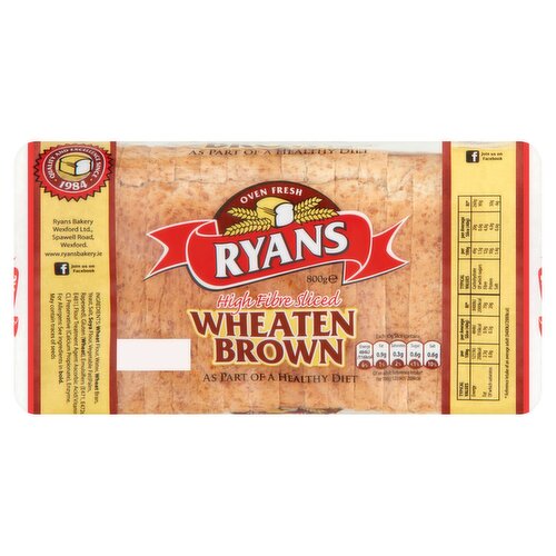 Ryans Sliced Pan Brown   (800 g)