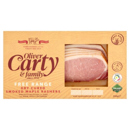 Oliver Carty Free Range Smkd Maple Dry Cure Rasher (150 g)