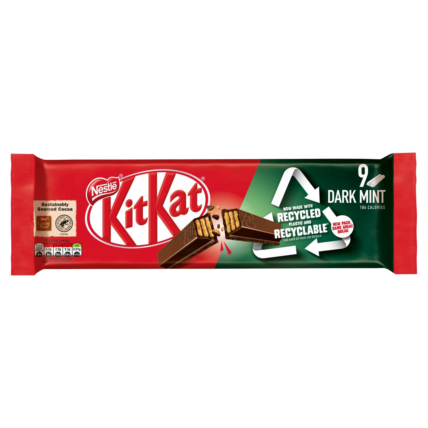 Nestle KitKat 2 Finger Dark Mint Chocolate Biscuit Bar 9 Pack (20.7 g)