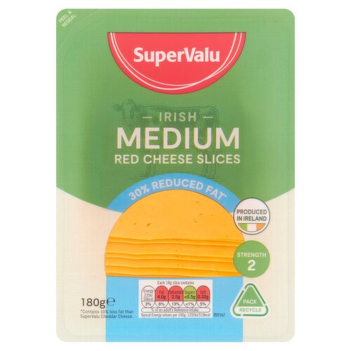 SuperValu Light Red Sliced Cheddar Cheese (180 g)