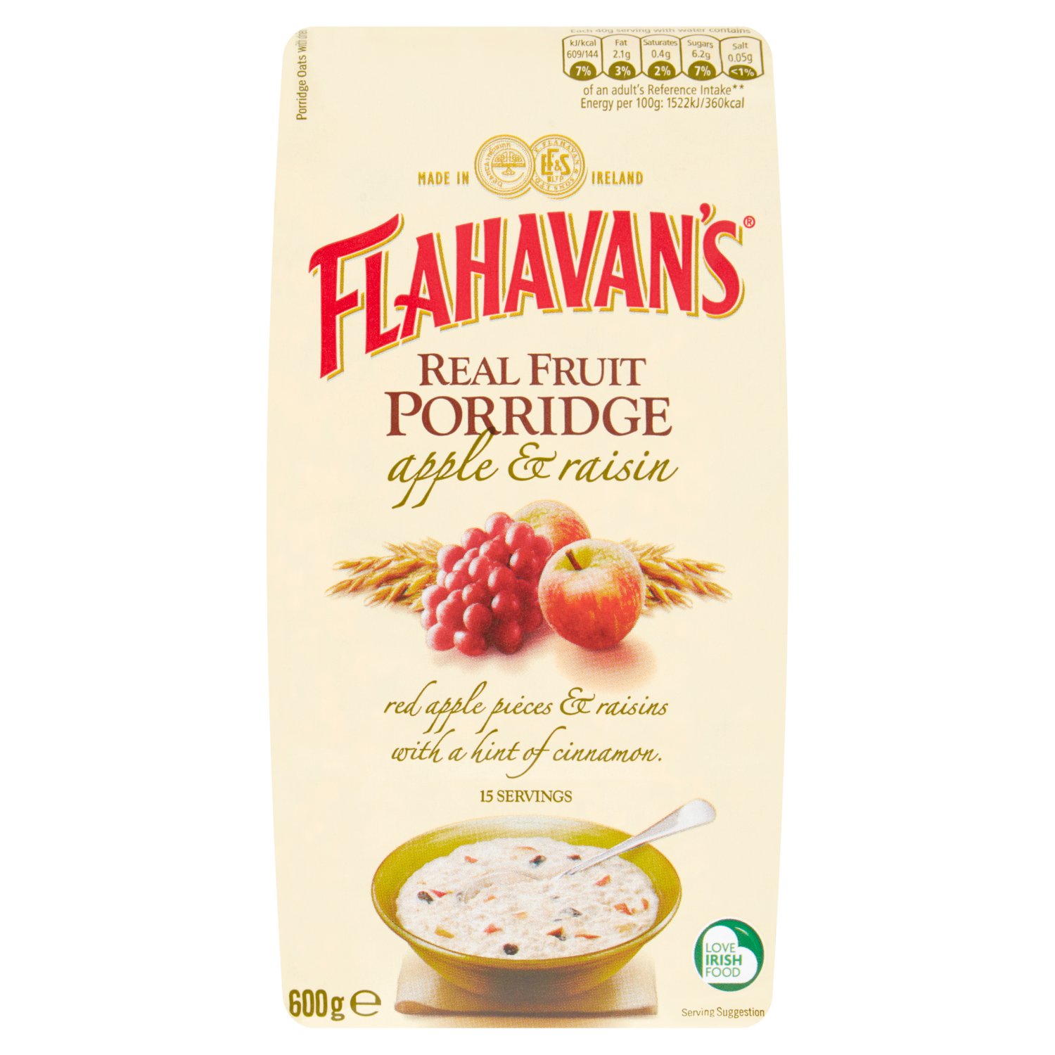 Flahavan's Fruit Porridge Apple & Raisin (600 g)