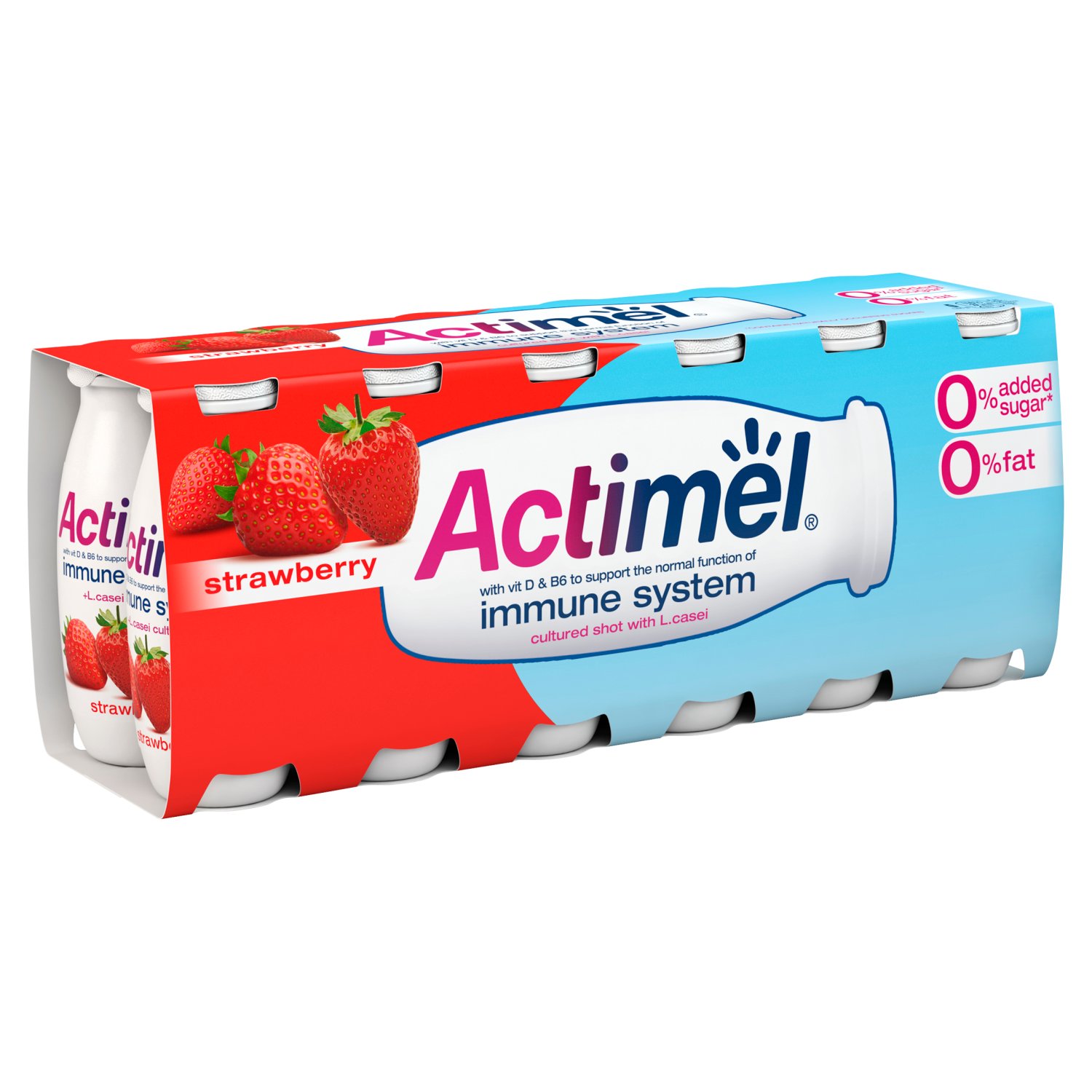 Danone Actimel Strawberry 0% 12 Pack (100 g)
