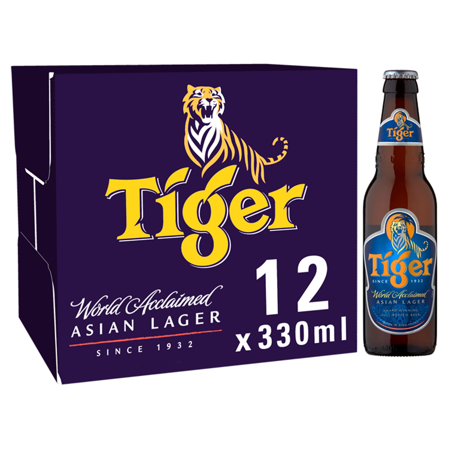 Tiger Lager Bottles 12 Pack (330 ml)