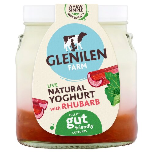 Glenilen Rhubarb Live Yogurt Jar (140 g)