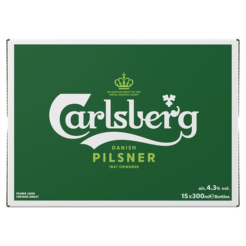 Carlsberg Lager 15 Pack Bottles (300 ml)
