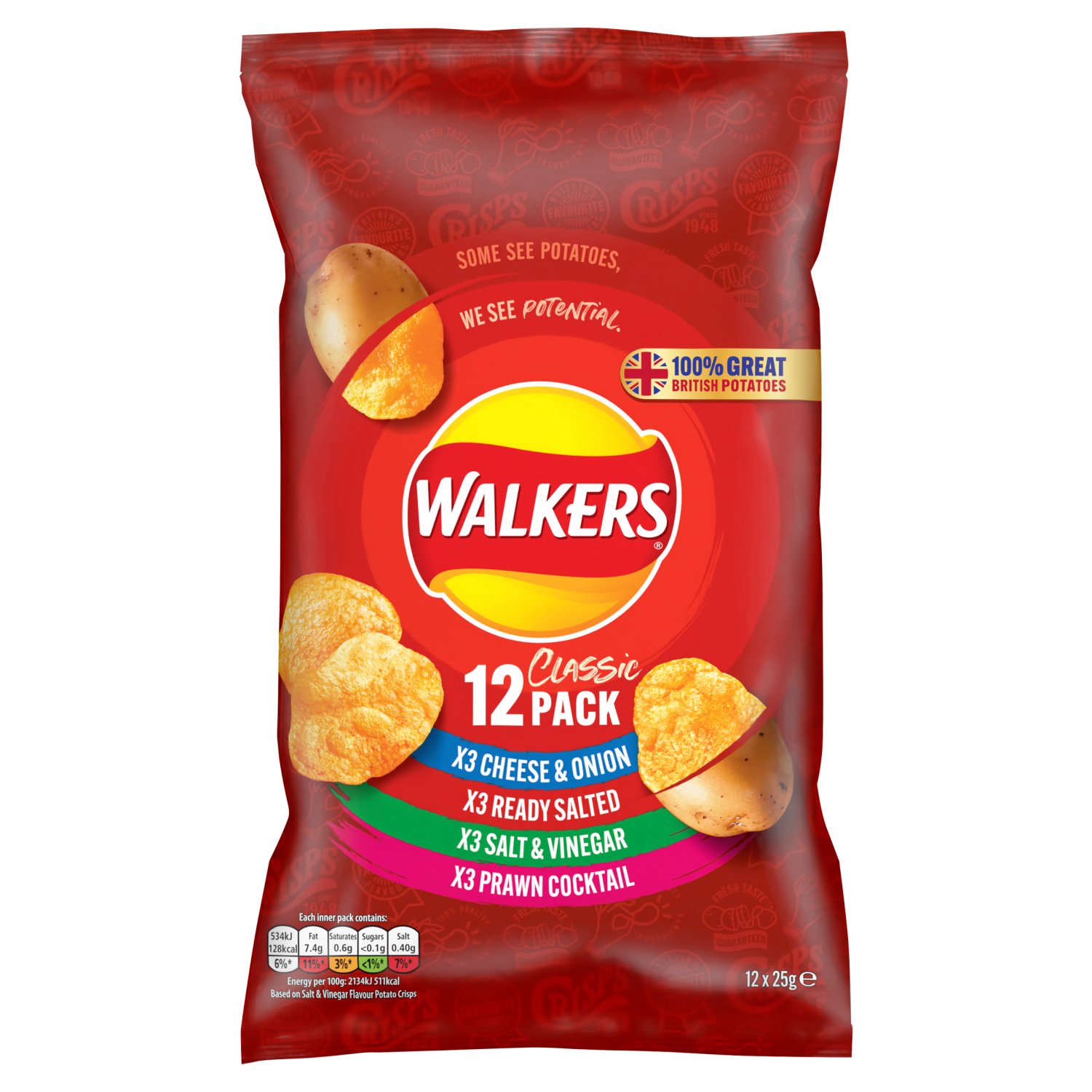 Walkers Variety Crisps 12 Pack (25 g)