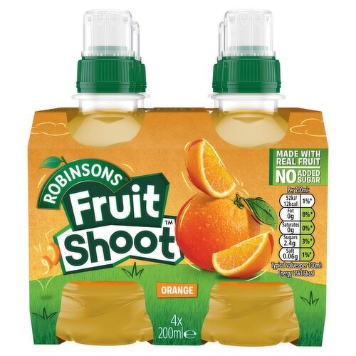 Robinsons Fruit Shoot Orange Juice Drink 4 Pack (200 ml)