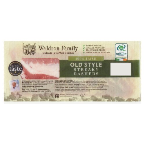 Waldron Family Old Style Streaky Rashers (300 g)