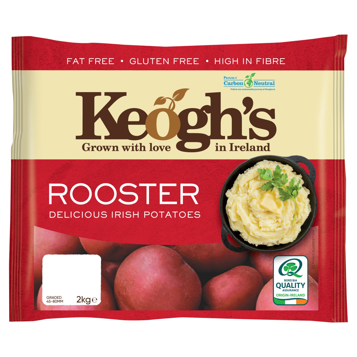 We are delighted to share our Rooster Potatoes with you today and hope you enjoy their light fluffy texture and unique delicious taste...
a Keogh family favourite!